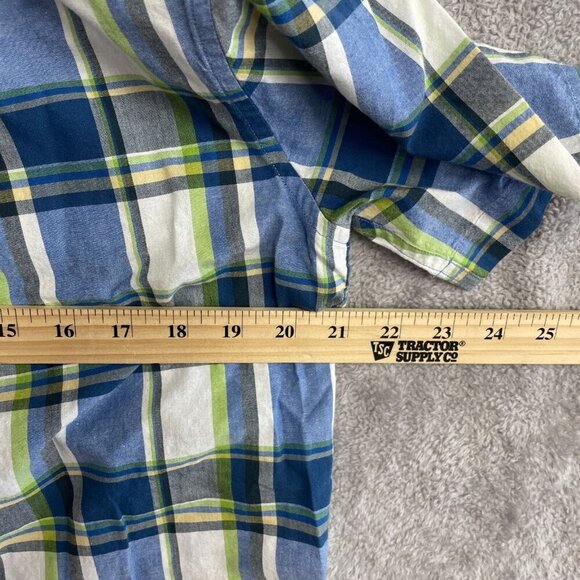 NWOT Lands' End Men's M Tailored Fit Plaid Short Sleeve Button down Shirt - Picture 4 of 7